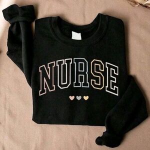 Black 'Nurse' Graphic Women's Sweatershirt NWT
